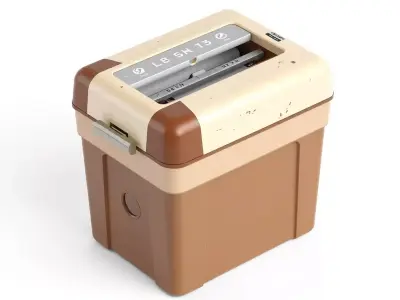 Retrofuturistic Industrial Storage Container Low-poly 3D model