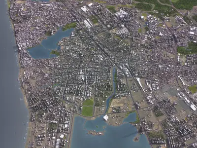 Jiujiang - 3D City Model Low-poly 3D model