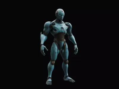 Robot Elemental Water Low-poly 3D model