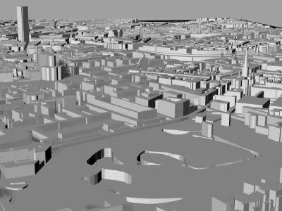 3D Nantes Map City Art Landmark Model of Nantes Skyline 3D Art 3D print model