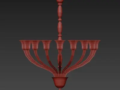 Classici chandelier made of gold glass 3D model