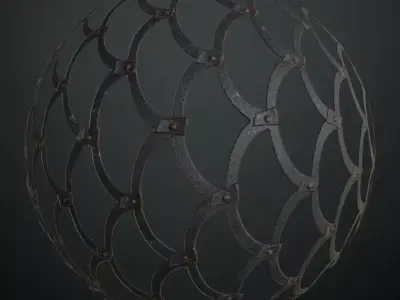 Heavy-Duty Riveted Black Iron Guard PBR Seamless Texture