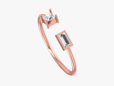 Women Open End Light Weight Band Ring 3D print model 6