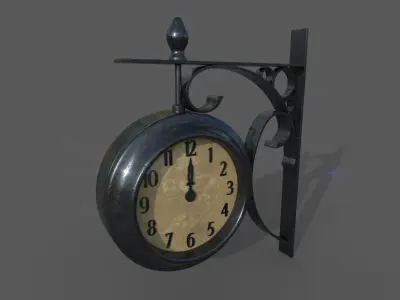 Realistic Watch clock hanging on wall 3D model
