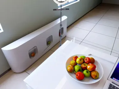 live broadcast room Agricultural Apple - Modern Exhibition Hall Low-poly 3D model