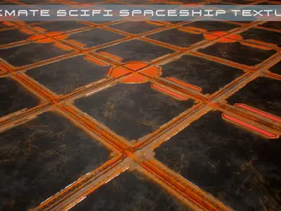 PBR Sci-Fi Spaceship Texture 60 Low-poly 3D model