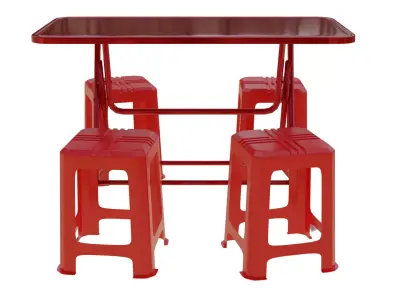 Thai Street Food table 3D model