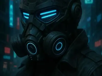 Cyberpunk Gas mask Low-poly 3D model