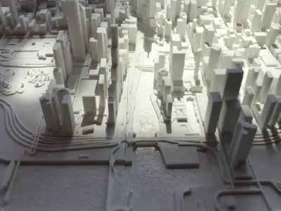3D Chicago Map City Art Landmark Model of Chicago Skyline Art 3D print model