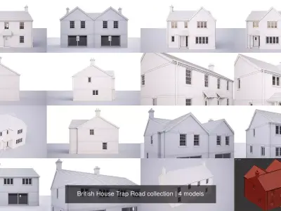 British House Trap Road collection 3D Model Pack