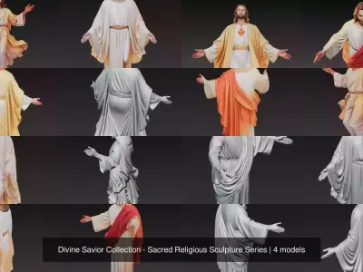 Divine Savior Collection - Sacred Religious Sculpture Series 3D Model Pack