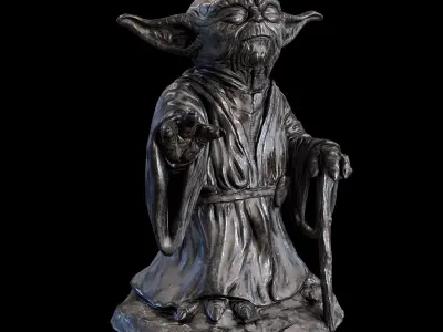 Yoda Figurine fan lowpoly PBR 3d model Low-poly 3D model