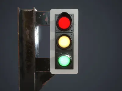 Traffic Light Low-poly 3D model 12