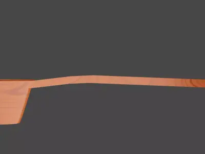 Wooden tea spoon with real dimension  Low-poly 3D model