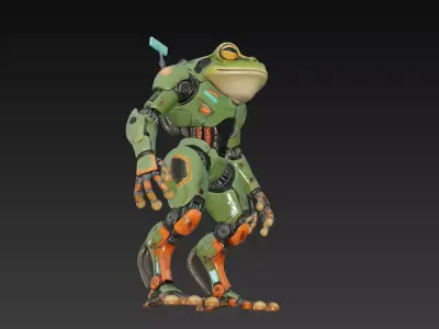 Cyber Frog Mk-III - Recon Amphibian Mecha 3D Model 3D print model