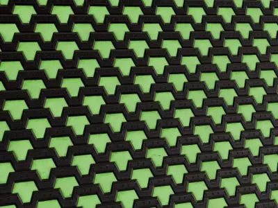 Green Sci-Fi Wall PBR Seamless Texture