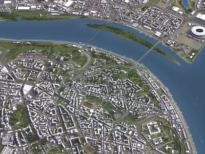 Nizhny Novgorod - 3D City Model Low-poly 3D model