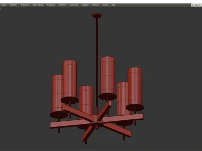 TUXEDO CHANDELIER Low-poly 3D model