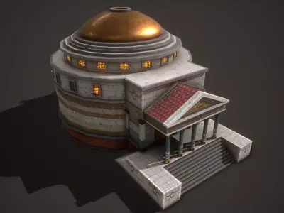 Roman Greek Pantheon Low-poly 3D model