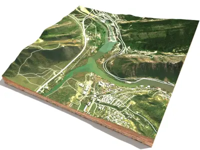 Mountain landscape Mtskheta in Georgia 3D model