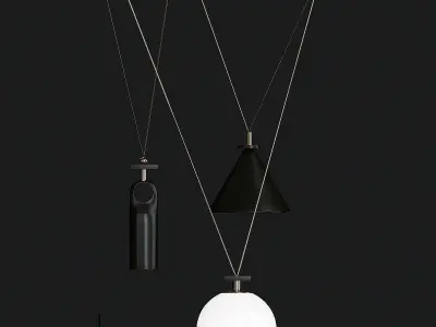 Shape Up 3 Piece chandelier 3D model