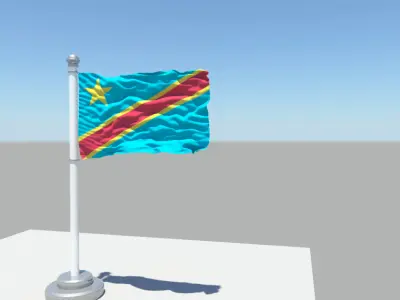 Democratic Republic of the Congo flag 3D model