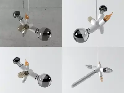 Clusterlamp futuristic pendant light 3D model