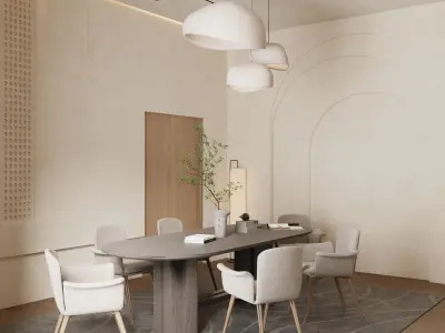 Minimalistic Style Dining Room 3D model