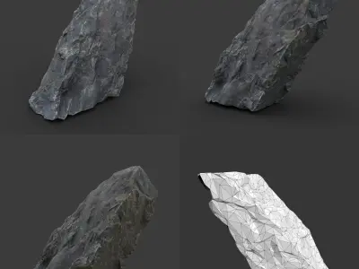 Gray Sharp Rock 220817 Photogrammetry - Ultra HD 16K Textures Low-poly 3D model
