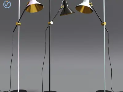 Ikea Vintage Industrial Floor Lamp 3D model