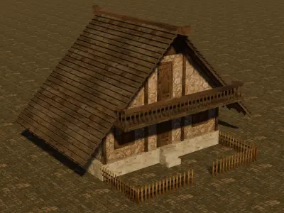Medieval house six 19 Low-poly 3D model