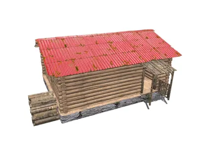 Wooden Cabin Low-poly 3D model purchase