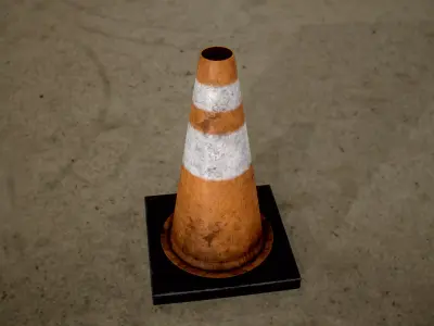 Road-Construction Cone Low-poly 3D model