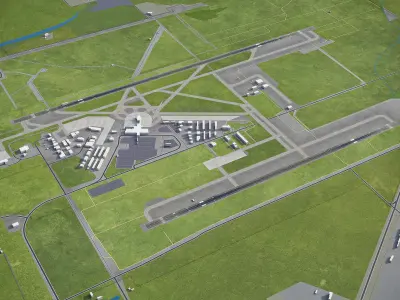 Eugene - Airport - EUG Low-poly 3D model