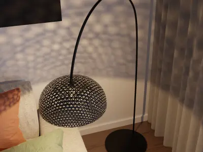 Floor Lamp Low-poly 3D model 19