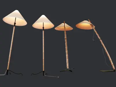 Bamboo floor lamp 3D model