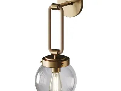 Coastal Cottage Rope Globe Sconce 3D model