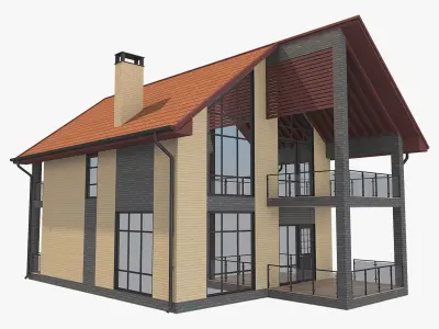 House With Interior 3 3D model