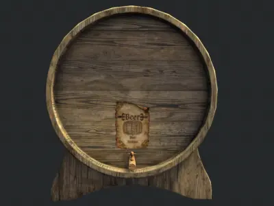 Barrel Beer aaa Low-poly 3D model