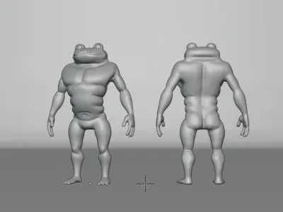 Frog-Man Base Mesh Low-poly 3D model
