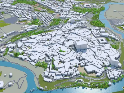 Toledo Spain 25km Low-poly 3D model