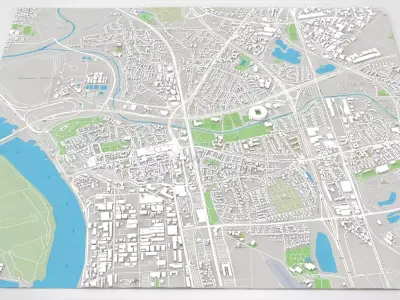 Cityscape Leverkusen Germany 3D model