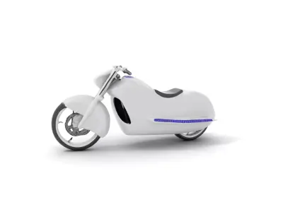 Futuristic Silver Motorcycle model pack Low-poly 3D model