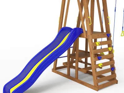 Yukon III Wooden Swing Set 3D model