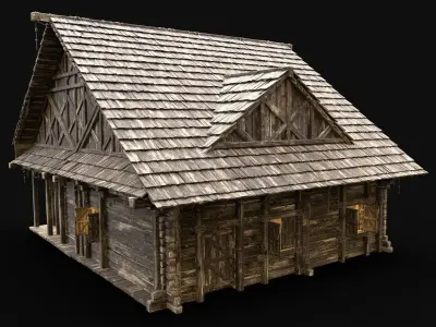 SMITHY FORGE BLACKSMITH WORKSHOP VILLAGE HOUSE HUT MEDIEVAL AAA Low-poly 3D model