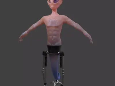 Alien trophy with crown 3D model