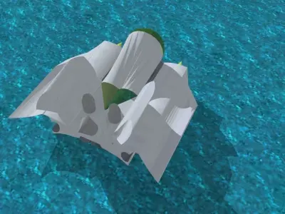 Vaisseau boat floating in water 3D print model