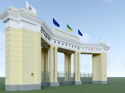 Arc in street Low-poly 3D model