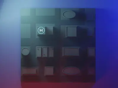 Polygon night city Low-poly 3D model