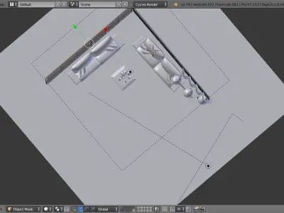 Room interior with sofa sets 3D model